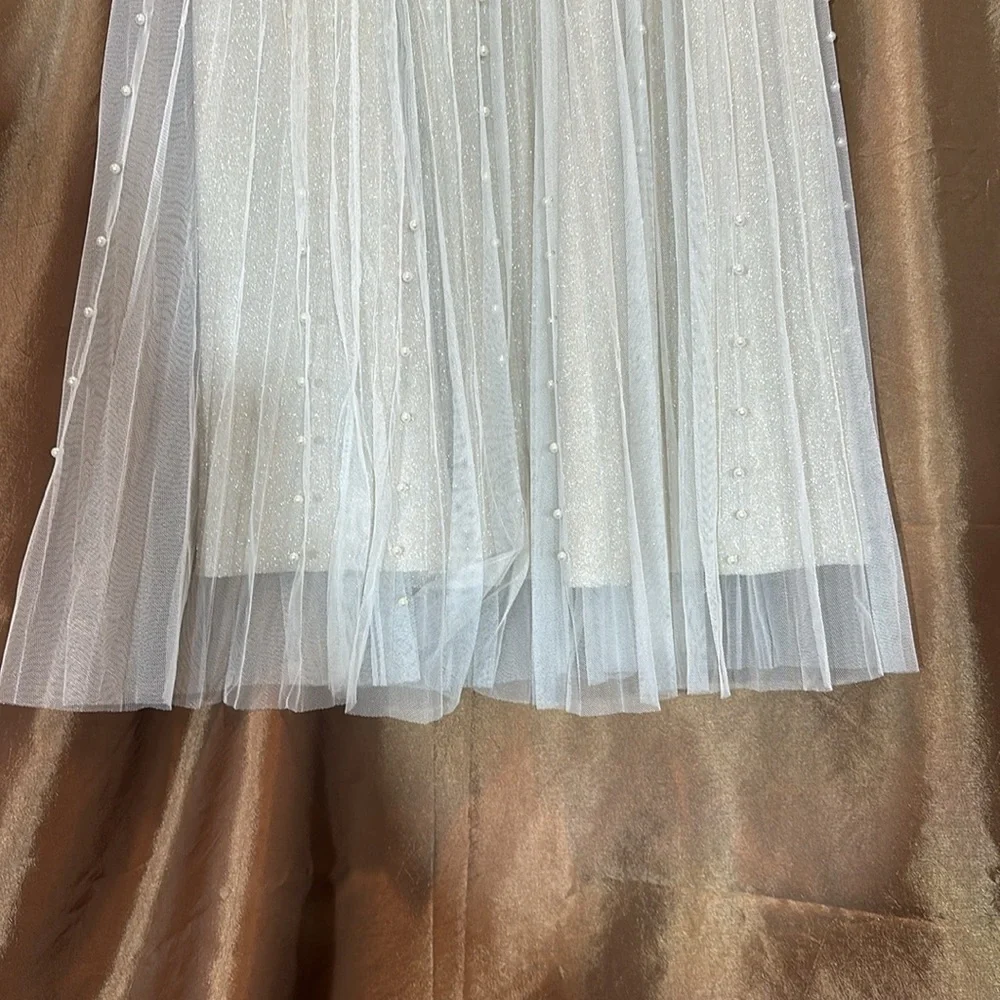 Apricot Pearled Skirt A-Line Tulle - Picture 3 of 7